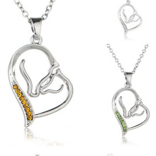 Heart Necklace In 925 Silver Chain Necklace IN Aniversary Diamond Neckacle Women